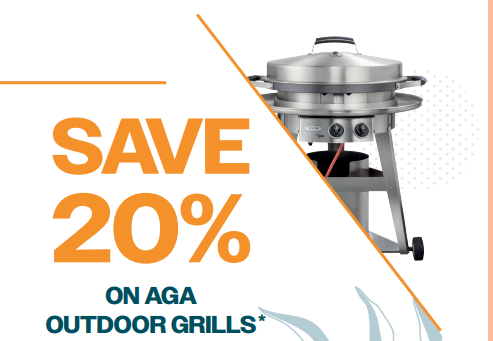 ***Promotion Has Now Ended***  SAVE 20% ON AGA OUTDOOR GRILLS