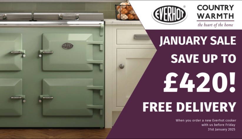 Everhot January Sale at Country Warmth Save £420 with Free Delivery