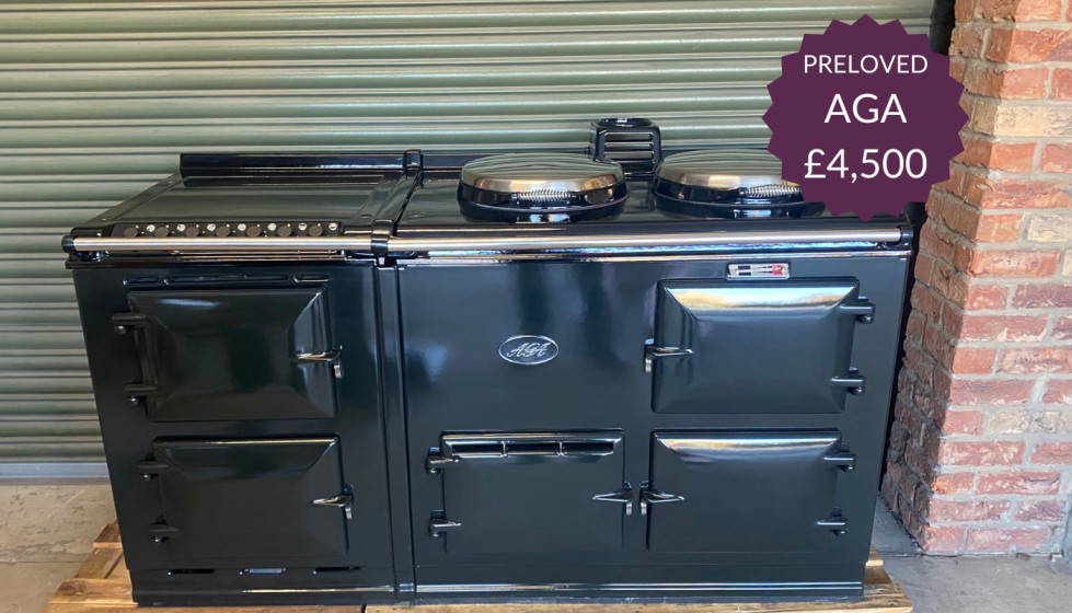 4 oven oil AGA for sale in Pewter with companion